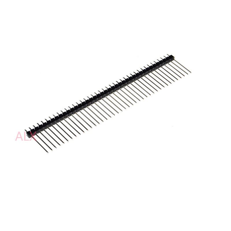 5PCS 1X40 PIN Single Row Male 2.54MM Pitch 21MM Long PIN Header Connector Strip 1X40pin 1 * 40 40P 40PIN Black for PCB Board