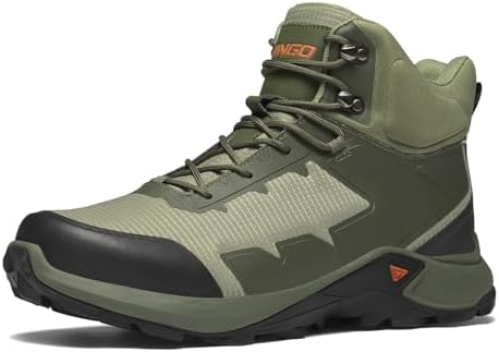 NINGO Botas de caminhada masculinas à prova d'água, para trilhas,...