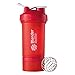 BlenderBottle ProStak System with 22-Ounce Bottle and Twist n' Lock Storage, Red/Red