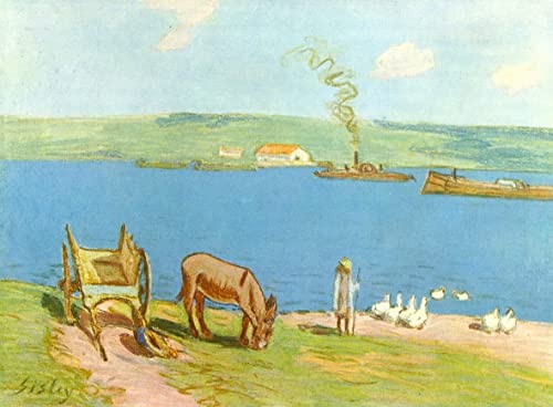 Cuadro en lienzo de Alfred Sisley para decorar una oficina elegante con arte impreso de 60x90cm