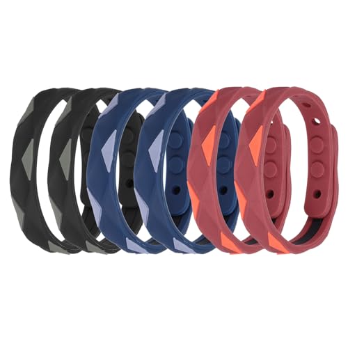 Image of MECCANIXITY Anti Static Bracelet, 0.5 inchX9 inch Adjustable Anti Static Wristband Silicone Balance Energy Sport Bracelets for Eliminate Static, Red,Blue,Black 6Pack