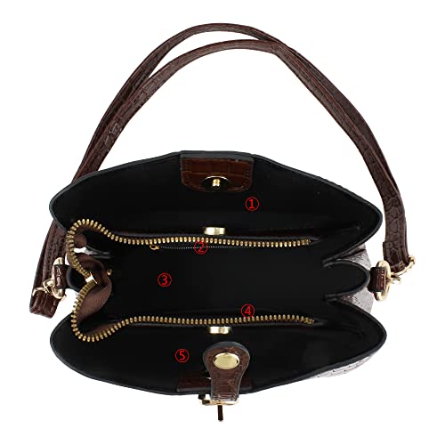 LABANCA Women Retro Alligator Bucket Bags Crocodile Pattern Designer Shoulder Bag Ladies PU Purse Crossbody Wallet Bag3