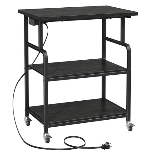 Image of YAOHUOO 3 Tier Large Printer Stand with Power Outlet /Adjustable Shelf