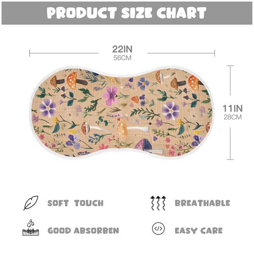 xigua Wildflowers Muslin Baby Burp Cloths Set of 4, Super Soft & Absorbent Burping Rags, Cotton Burp Clothes Shower Gift for Newborn, Baby Girls and Boys4