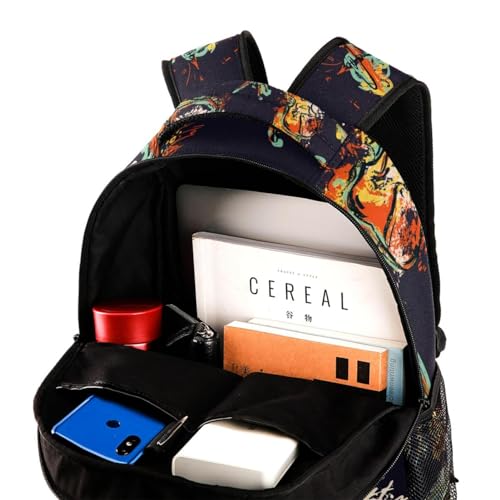 Sac à dos voyage imprimé guitare et batterie multicolore 40cm - 4