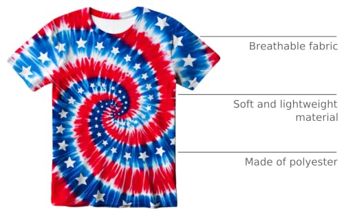 Image of Kids Tie Dye T-Shirt, Children Tie Dye Short Sleeve Tee Shirt for Kids