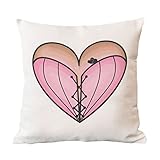 ArogGeld Pink Heart Throw Pillow Cover Sex Corset Pillow case Bikini and Boobs in Bra Cushion Cover