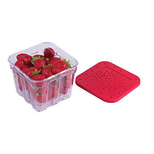 HIC Kitchen BerryFresh 1-Liter Produce Box, Red