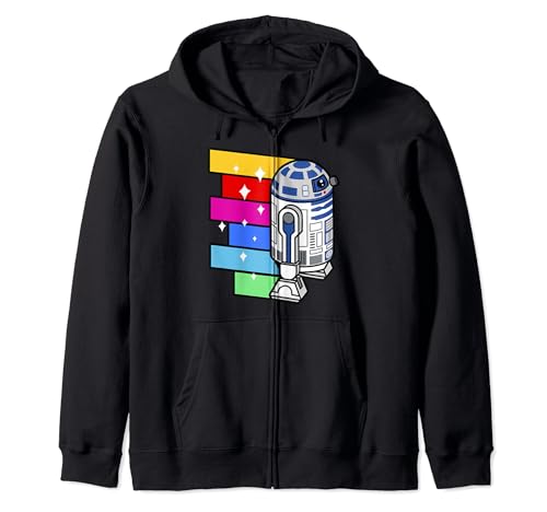 Sweat à capuche zippé R2-D2 Star Wars pull veste cartoon multicolore pour homme et femme