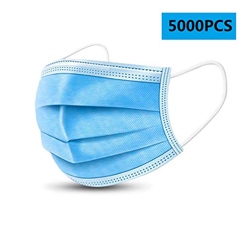 Zartk Disposable M-a-s-ks, 3 layers, Universal Size, with Ear Rings, BFE, PFE Ma&sk Better Smog Protection, Public Places and Offices (5000PCS)