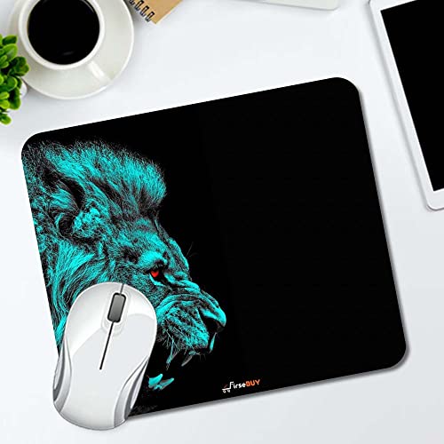 Image of Rectangle Mouse Pad, Anti Slip Rubber Lion Face Mousepads Desktops Gaming Mouse Mat Customized Designed for Home and Office, 8.6 X 7.08 Inches