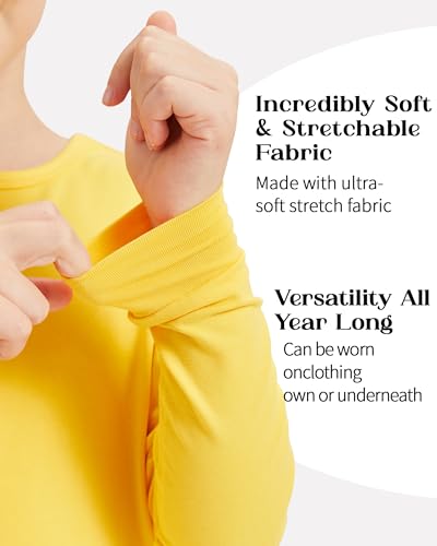 Dreammonkey 2T to 13Years Girls Basic Long Sleeve Shirts Toddler Kids Soft Cotton T-Shirt Crew Neck Solid Tee Tops3