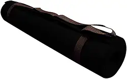Tapete de Yoga em EVA com Alça de Transporte 170x60 cm Preto Ideal para Exercícios e Meditação