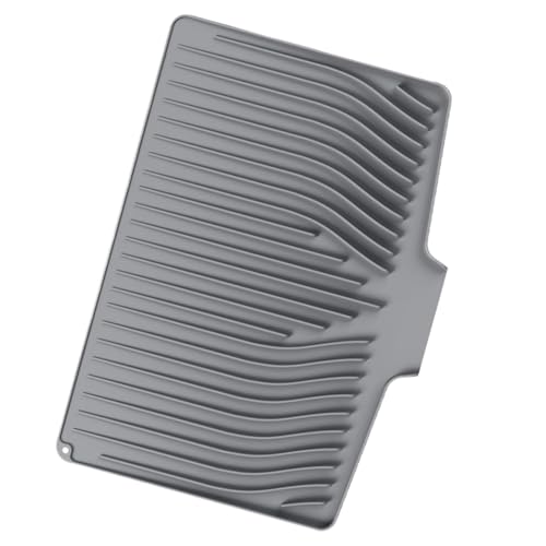 - Alfombra de secado de silicona - Alfombra de vajilla de silicona - Protector de mesa antideslizante aislante térmico para cocina, comedor, cuarto de baño apartamento fregadero