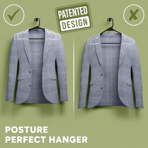 Image of Golden Bird Pack of 20 Premium Plastic Hanger Clothes Hangers for Hanging, Elevate Your Wardrobe Organization Space Saving Clothes Hangers for Wardrobe Ultra Slim Closet Hangers for Shirts,Pants