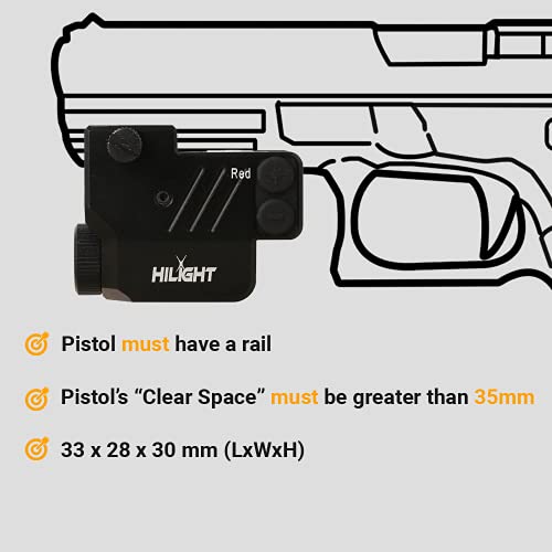 Hilight P3Rgl Red Laser Green Laser Sights And 500 Lumen Light Combo For Pistols Handguns, Aluminum Body And Rechargeable Battery #TOP3