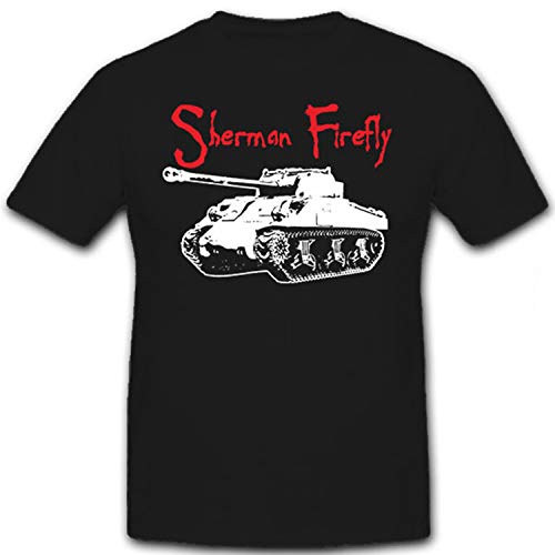 T-shirt militaire Sherman Firefly char M4 des Alliés combat de l'US Army noir en taille L