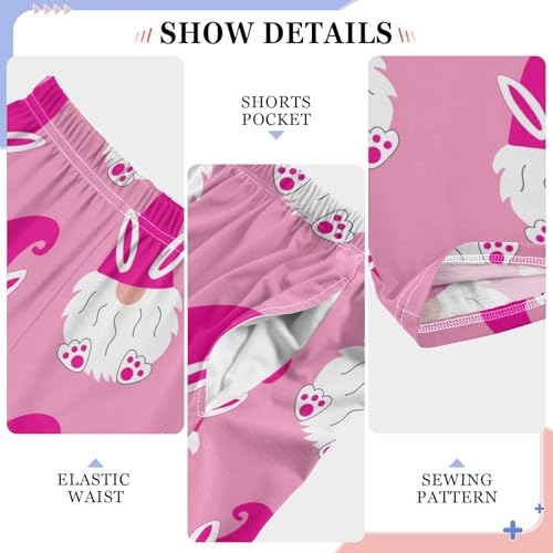 Bunny Gnome Boys Long Pants Soft Trousers Elastic Waist Kids Lounge Bottoms with Pockets S-XL4