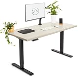 Tablakala - Escritorio Elevable Eléctrico | Tablero 140x70 cm Roble Claro | Patas Negras | Ajustable en Altura 71-121 cm | Standing Desk Ergonómico, Mesa Elevable