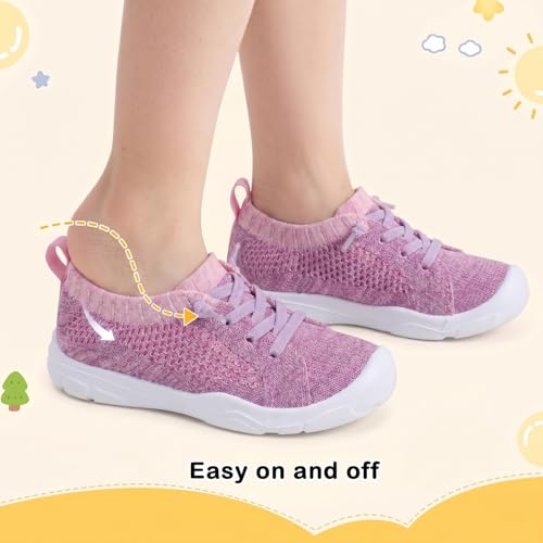 Image of LeIsfIt Toddler Shoes Boys Girls Wide Toe Box Breathable Slip-On Sneakers Kids Lightweight Barefoot Feel Shoes for Everyday Play
