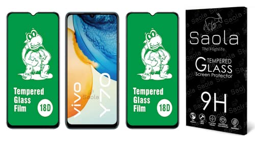 Image of Saola 18D Tempered Glass With Inbuilt AirBag Borders For Vivo Y70 (Pack Of 2) with Free Installation Kit. Full screen Coverage - 6.44 inch