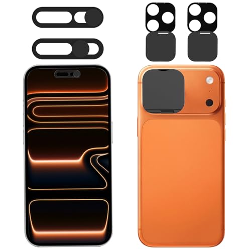 EYSOFT Privacy Cover Compatible for iPhone 17 Pro/iPhone 17 Pro Max with Front Camera Cover,Protect Privacy and Security But Not Affect Facial Recognition（2Pack） Black