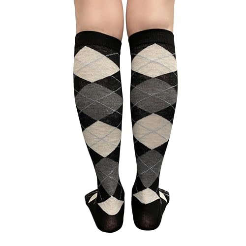 Argyle Fashion Women/Ladies Colorful Knee High Socks3