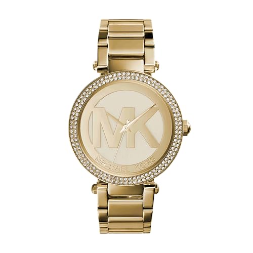 Michael Kors Damenuhr Parker, 33 mm Gehäusegröße, Dreizeigerwerk, Edelstahlarmband
