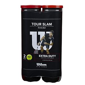 Wilson Tour Slam WRT115302 Tennisballen voor alle ondergronden, geel, 2 blikjes met elk 4 ballen