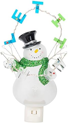 Let It Snow Snowman Flicker LED 8 Inch Plug-in Christmas Night Light image 4
