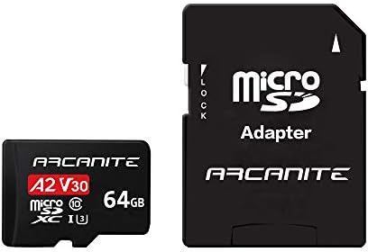 ARCANITE 128GB microSDXC Memory Card with Adapter - A2, UHS-I U3, V30, 4K, C10, Micro SD, Optimal read speeds up to 95 MB/s