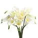 Artificial Flowers, Fake Flowers Artificial Calla Lily Bridal Wedding Bouquet for Home Garden Party Wedding Decoration 12Pcs (White&Yellow Pistil)