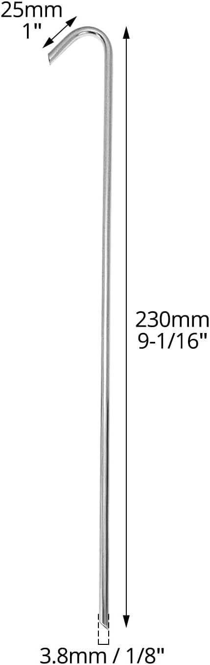 QWORK Metal Tent Stakes, 120 Pack 9-Inch Heavy Duty Camping Tarp Stakes, Galvanized Steel Garden Edging Fence Hooks, Canopy Anchors