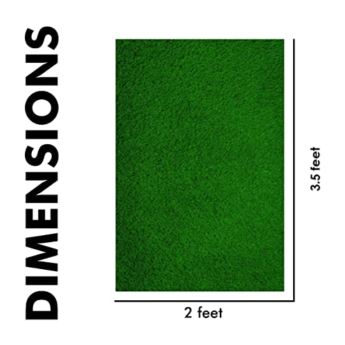 Image of Yellow Weaves 45 MM High Density Artificial Grass Rectangular Carpet Mat for Balcony, Lawn, Door (3.5 X 2 Feet),Green