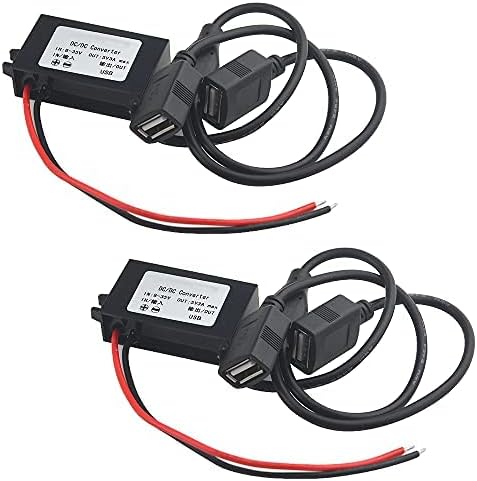 BGTXINGI 2Pcs DC-DC Buck Converter Module 3A 12V 24V to 5V DC Power Converter Step Down Module with Micro USB Connector (Double USB Interface)