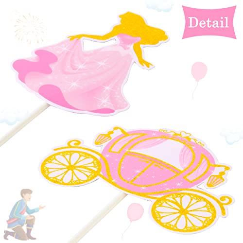 3Pcs Princess Cake Toppers Princess Castle Cake Toppers Princess Cake Decorations For Princess Party Decorations Princess Birthday Party Supplies #TOP3