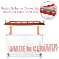 BigDean 4 Stück 60 L Aufbewahrungsbox mit Deckel groß rot stapelbar – Ansicht 5