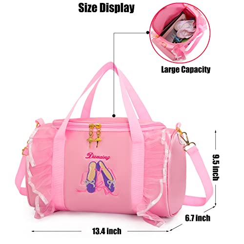 Dorlubel Cute Ballet Dance Backpack Tutu Dress Dance Bag With Key Chain Girls (Pink3 Of Shoes) One_Size #TOP1