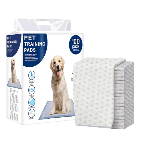 Tailworld Training Pads, with Odor Lock Technology & Super Absorbent Pee Pads, Leak-Proof Dog Potty Training Pads for Puppies, Dogs,Cats & Rabbits (60 X 60 cm)(100 Pcs)