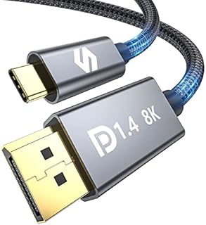 Silkland USB C to DisplayPort 1.4 Cable [8K@60Hz, 5K@60Hz, 4K@144Hz/120Hz, 2K@240Hz] Thunderbolt 3/4 to DP 1.4 Cable 3.3ft/1m 32.4Gbps, Compatible for Mac Studio, 2021 MacBook Pro M1, XPS 15