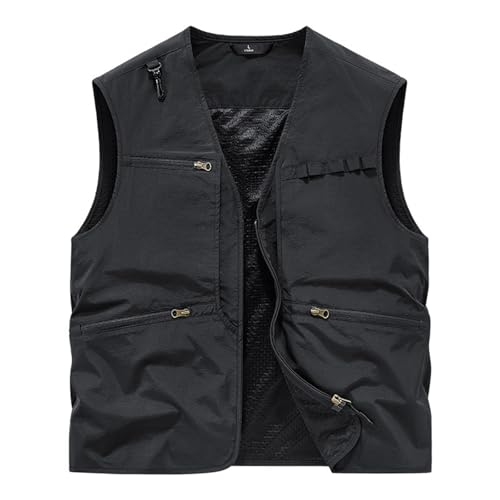 Gilet d'été pour hommes respirant veste de pêche à séchage rapide multi-poches