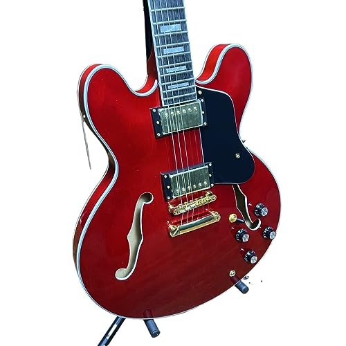 Guitare électrique à corps creux 335 rouge contre les sons froids
