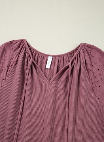 Dokotoo Women Blouses Dressy Casual V Neck 3/4 Length Sleeve Womens Tops Fall Outfits 20253