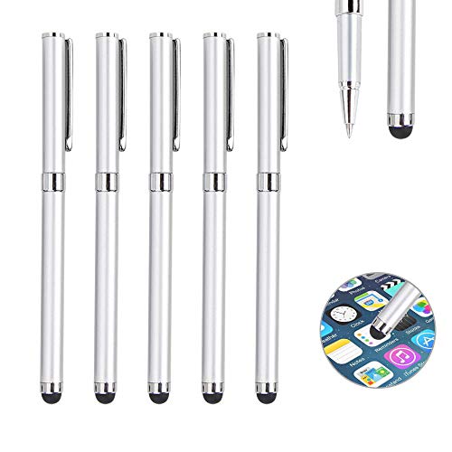 Tablet Stift, 5er Pack Touchscreen Stifte mit schwarzer Kugelschreiber, 2 in 1 Stylus Pen Cover