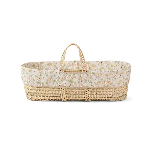 Clair de Lune | Safari Palm Moses Cestino con biancheria da letto, 75 x 28 cm | Include materasso anallergico | culla di alta qualità prodotta nel Regno Unito | Baby Essential