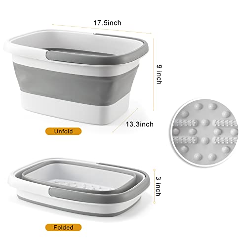 Alyster Foot Bath Collapsible Foot Bath Foot Soak Tub With Handle Foot Spa Bath 15L/4 Gallons Massager Foot Soaking Bath Basin Feet For Dry Cracked Feet, Pedicure Foot Soak, Home Spa Treatment #TOP4