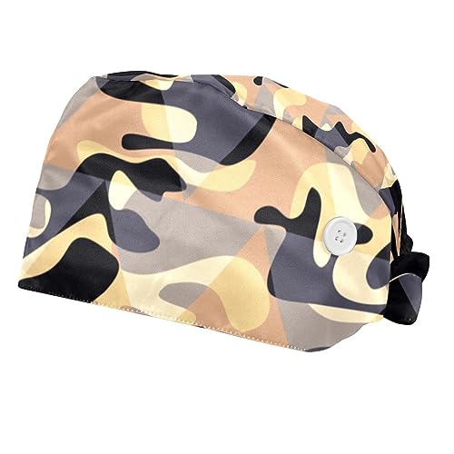 Casquettes de travail ajustables anti-transpiration à motifs empreintes d'animaux