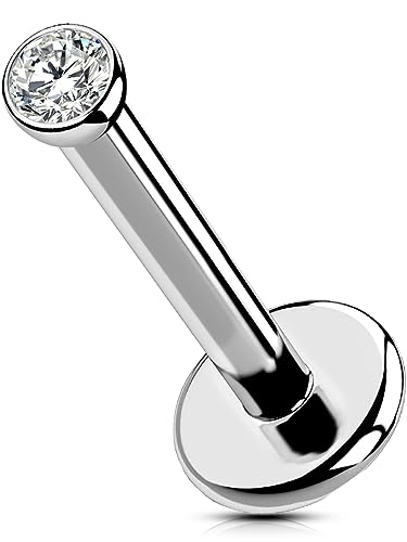 [OUFER] Push In Labret Stud Piercing 6mm/8mm/10mm/12mm Threadless Lip Bars Titanium Helix Tragus Earring Piercing Jewellery 16G 