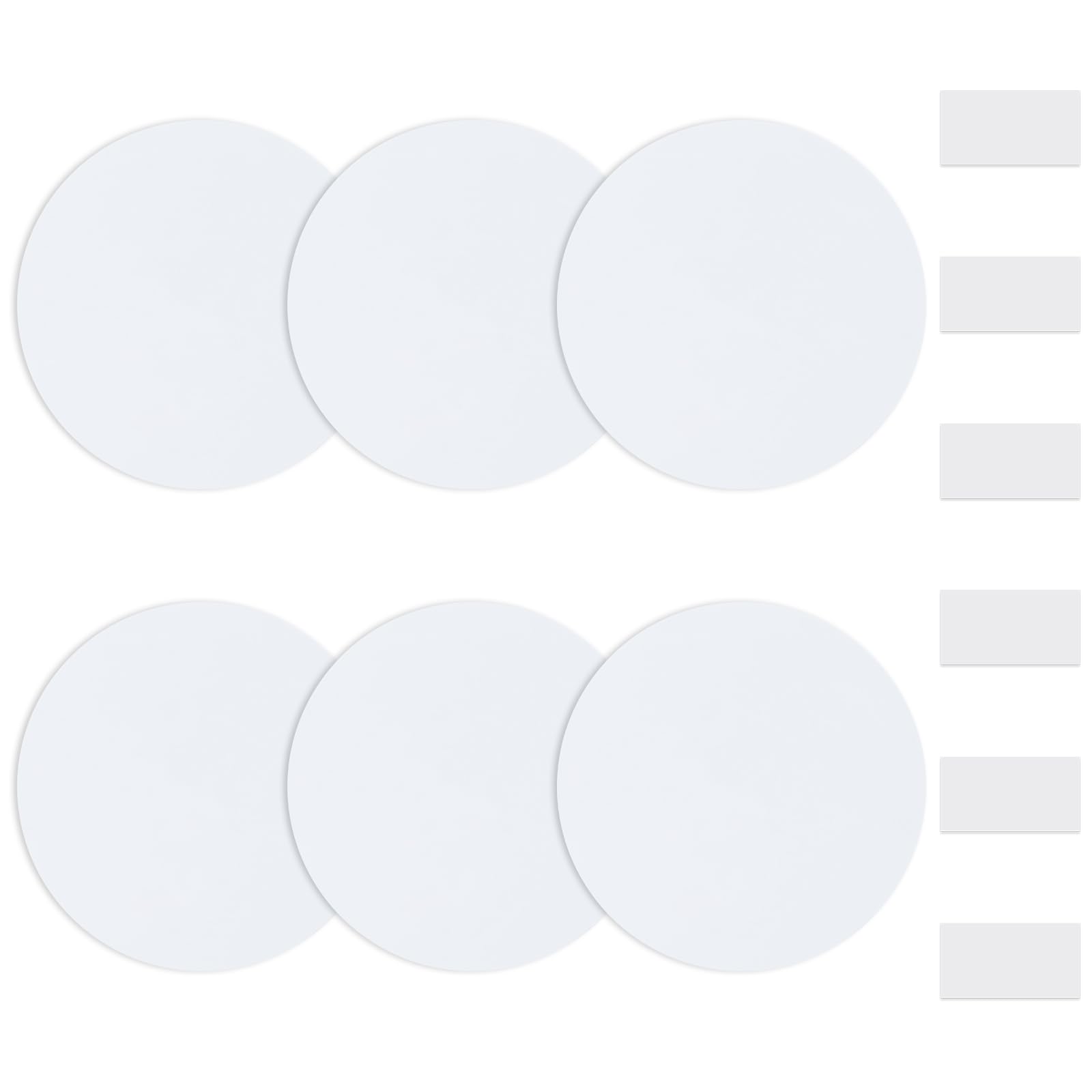 UFURMATE Round Wall Hole Cover Plate, 6Pcs PVC Plastic Ceiling Cover Blank Round Decorative Wall Plate for Holes,Scratches(Pure White,95mm)