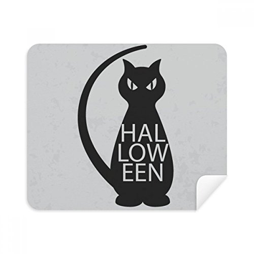 Chiffon de nettoyage pour écran de téléphone Halloween noir lavable en microfibre douce x2